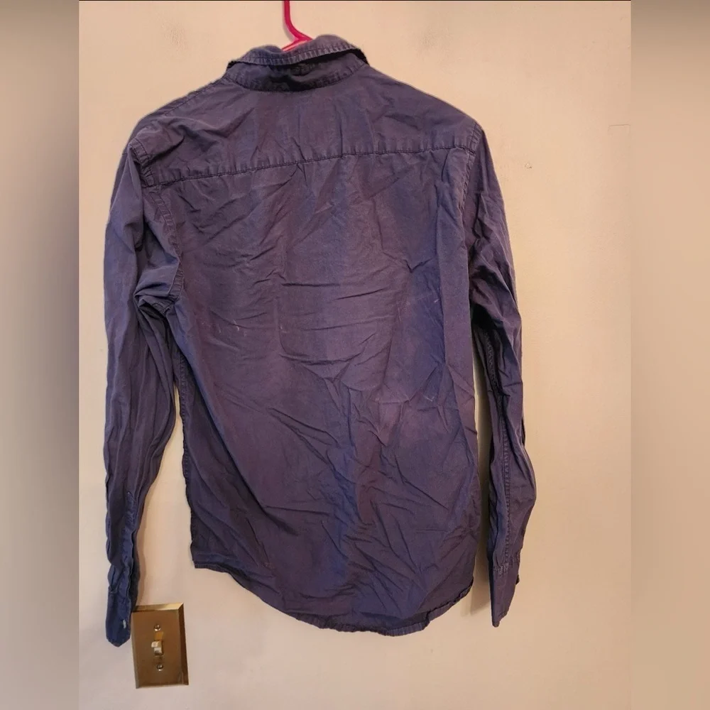 Y2k American eagle blue long sleeve button down shirt Size mens small